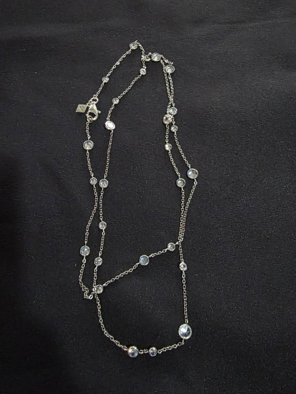 Silpada Scattered Stars N2152 Sterling Silver CZ 32" Station Necklace - Picture 7 of 11